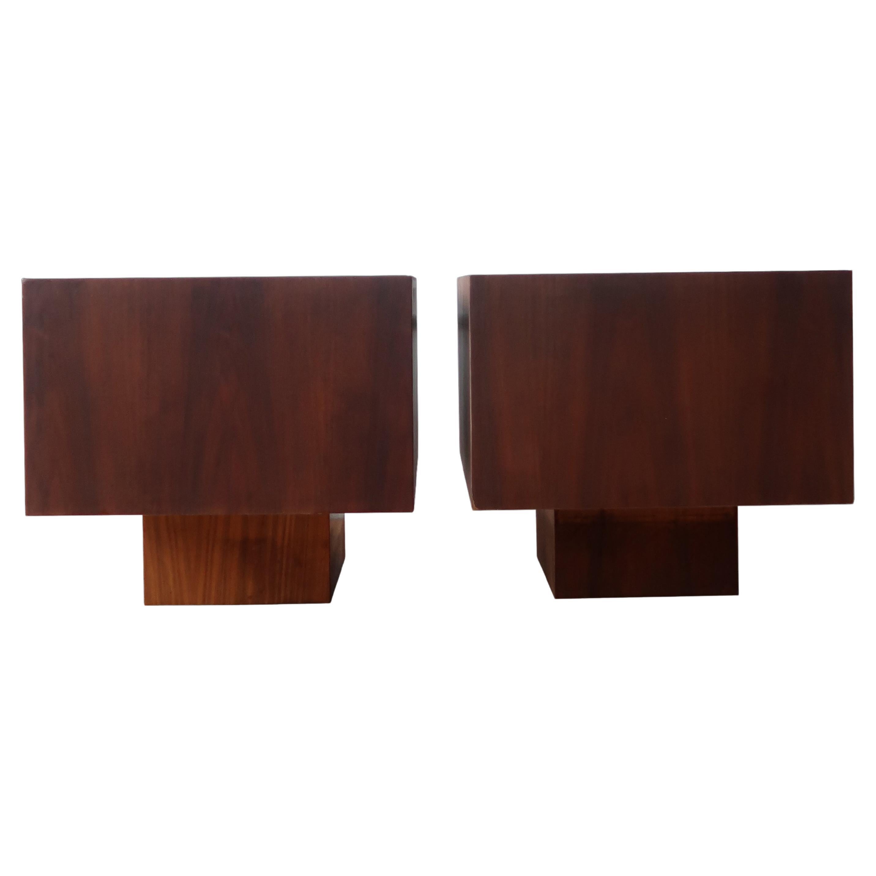 Pair of 1970s Postmodern Plinth End Tables