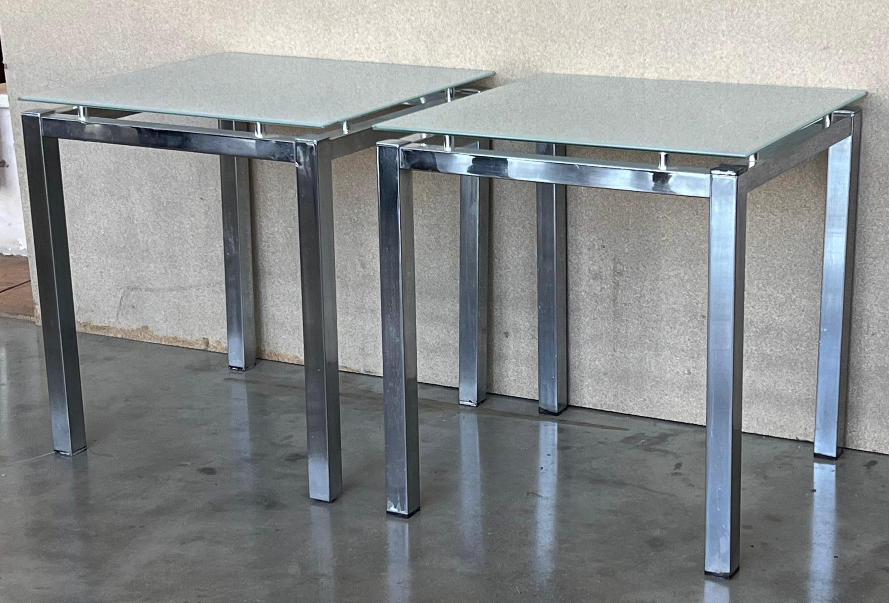 Mid-Century Modern Pair of 1970s Postmodern Side Tables For Sale