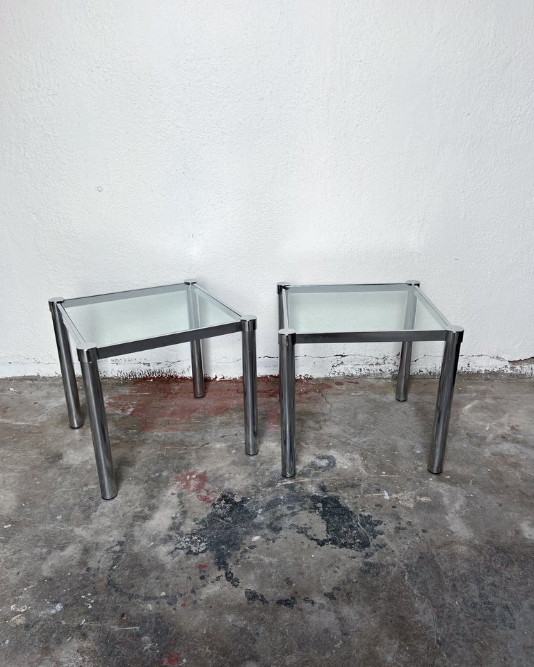 Unknown Pair of 1970s Postmodern Side Tables For Sale