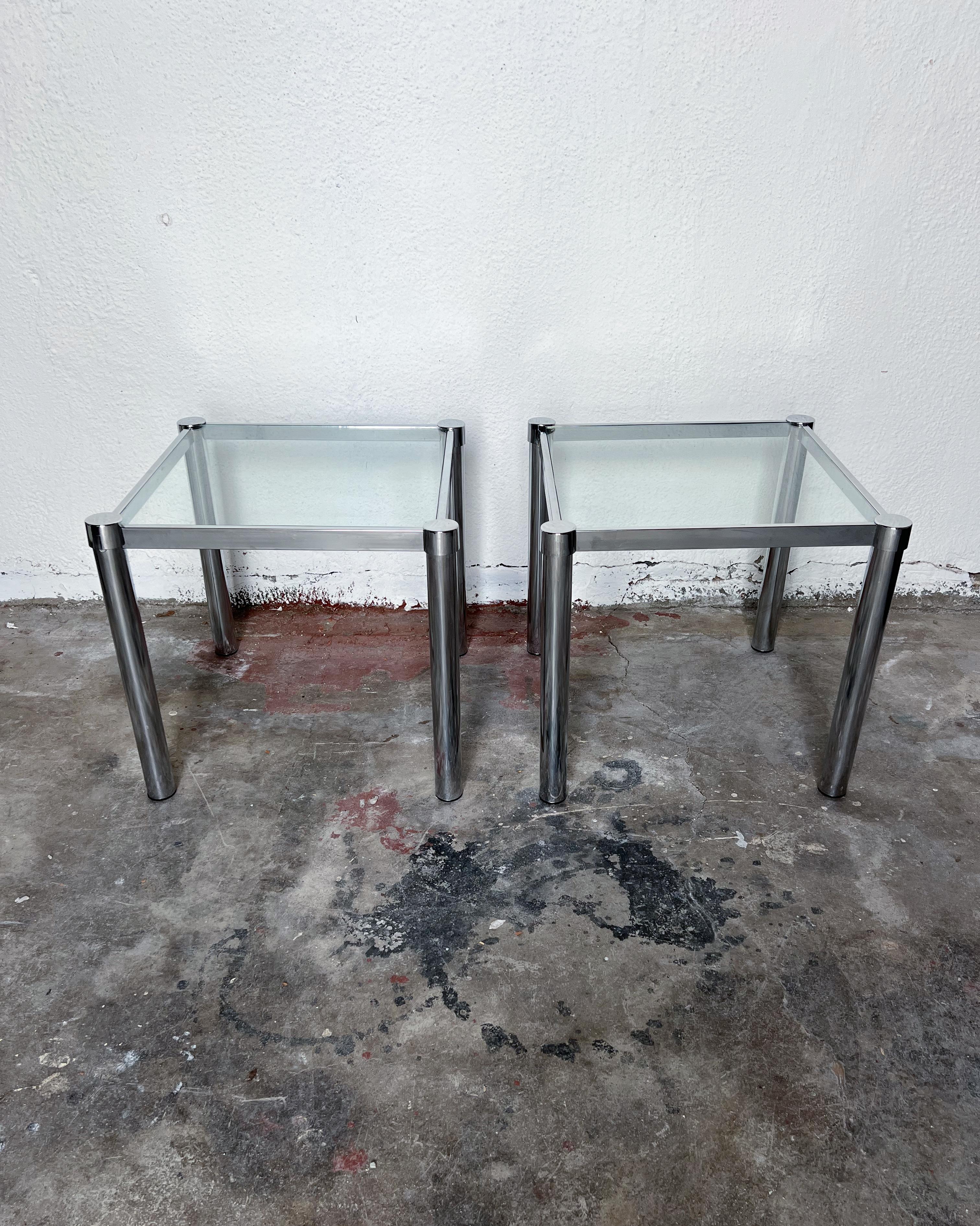 Pair of 1970s Postmodern Side Tables For Sale 1