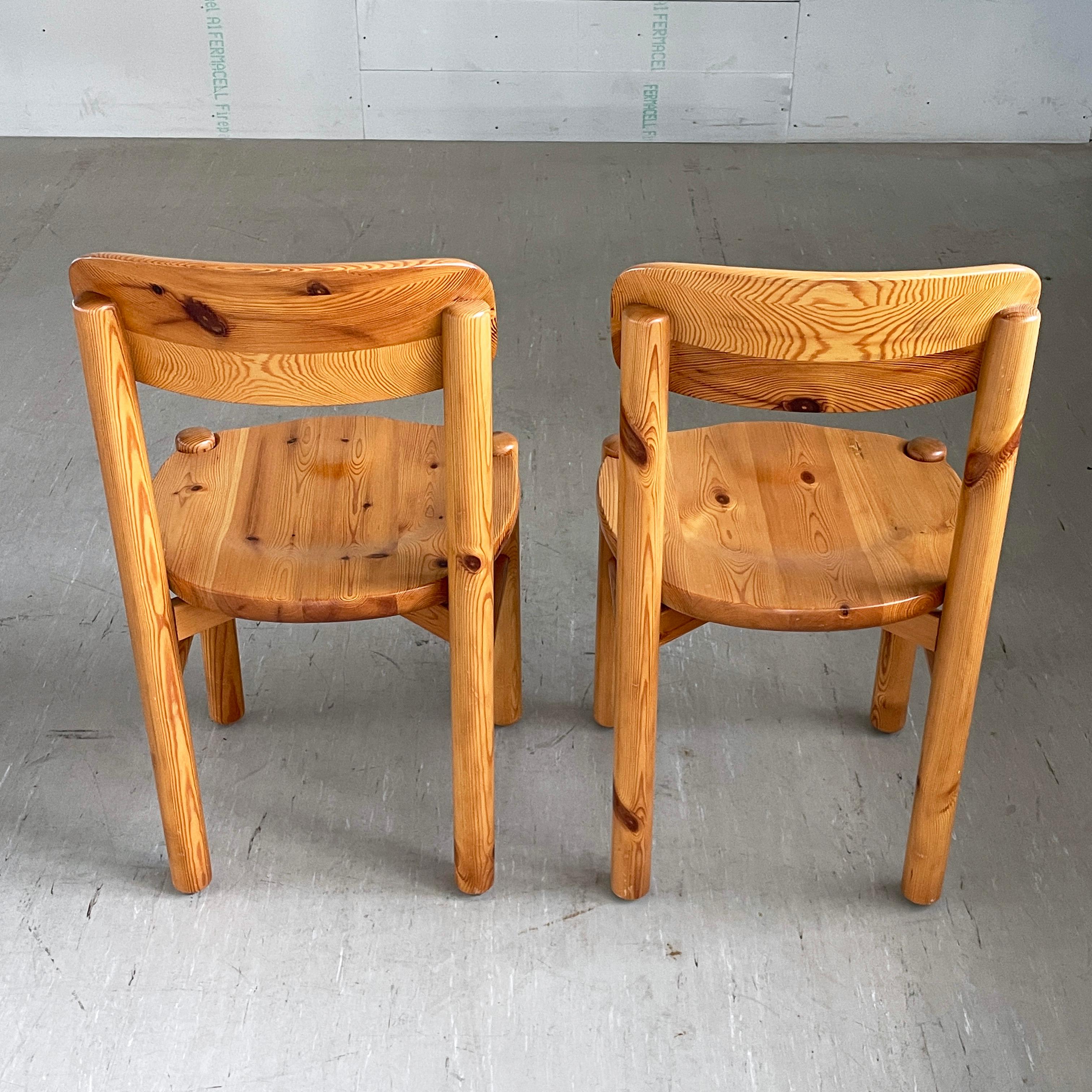 Pair of 1970's Rainer Daumiller solid pinewoo dining chairs, Denmark For Sale 4