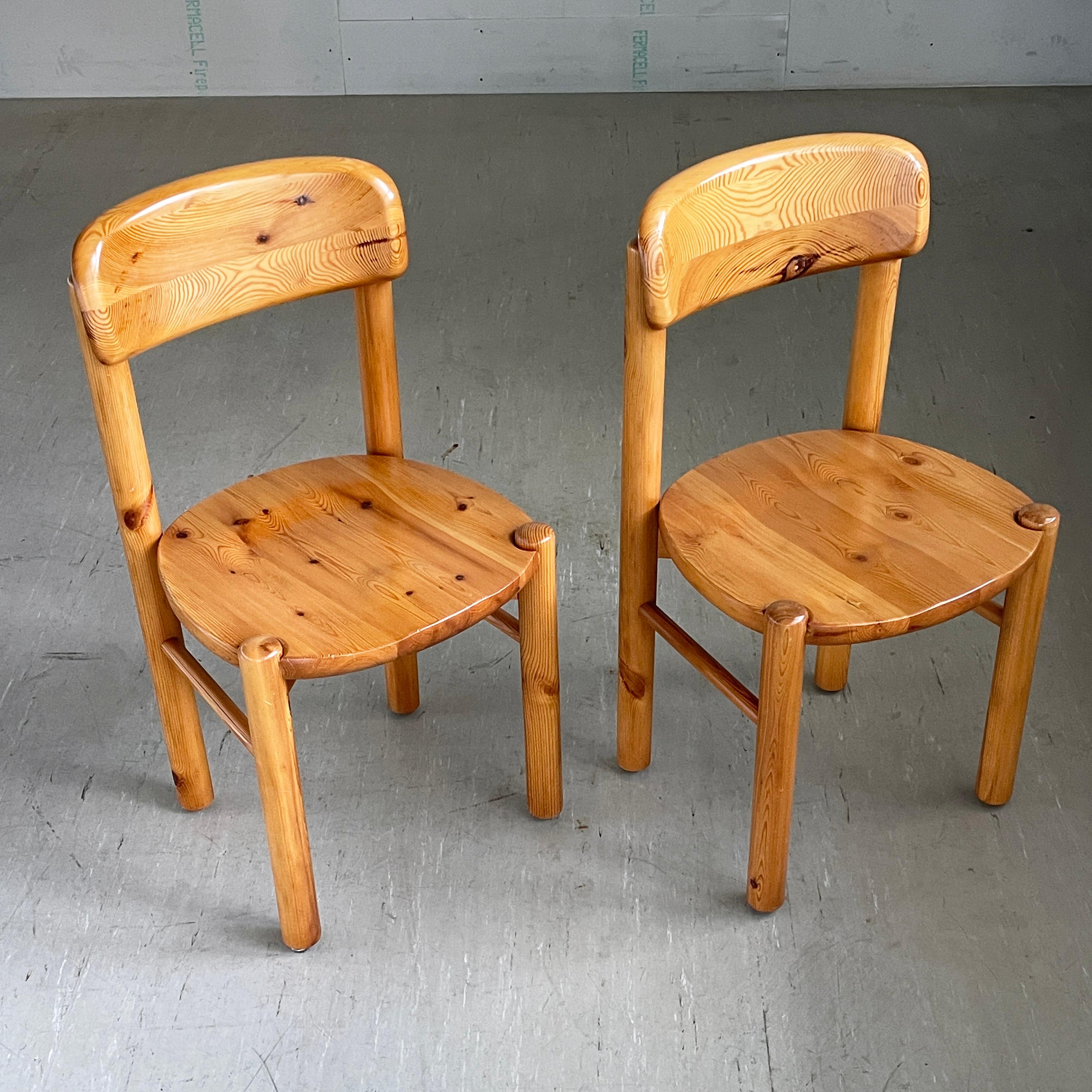 Pair of 1970's Rainer Daumiller solid pinewoo dining chairs, Denmark For Sale 6