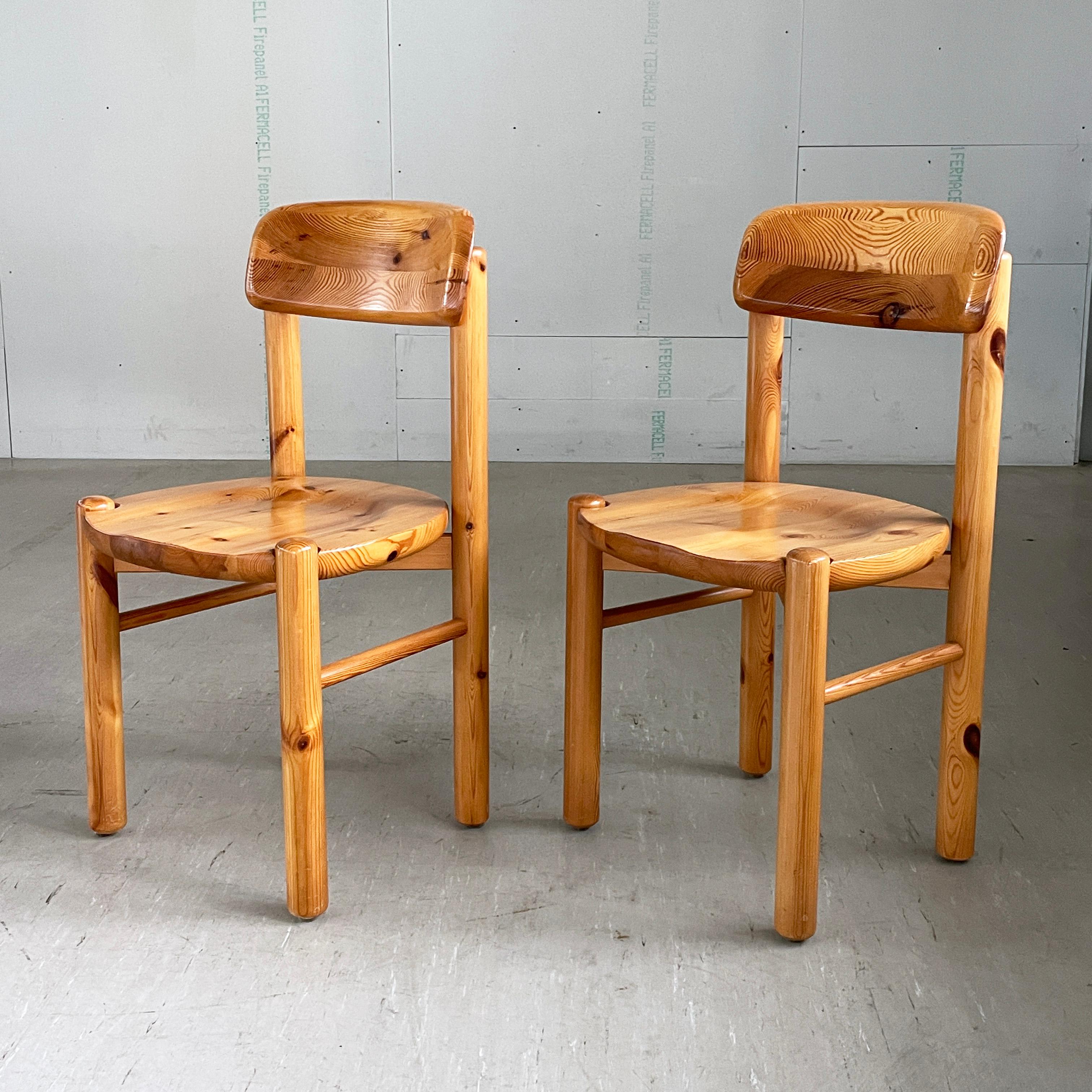 Pair of 1970's Rainer Daumiller solid pinewoo dining chairs, Denmark For Sale 10