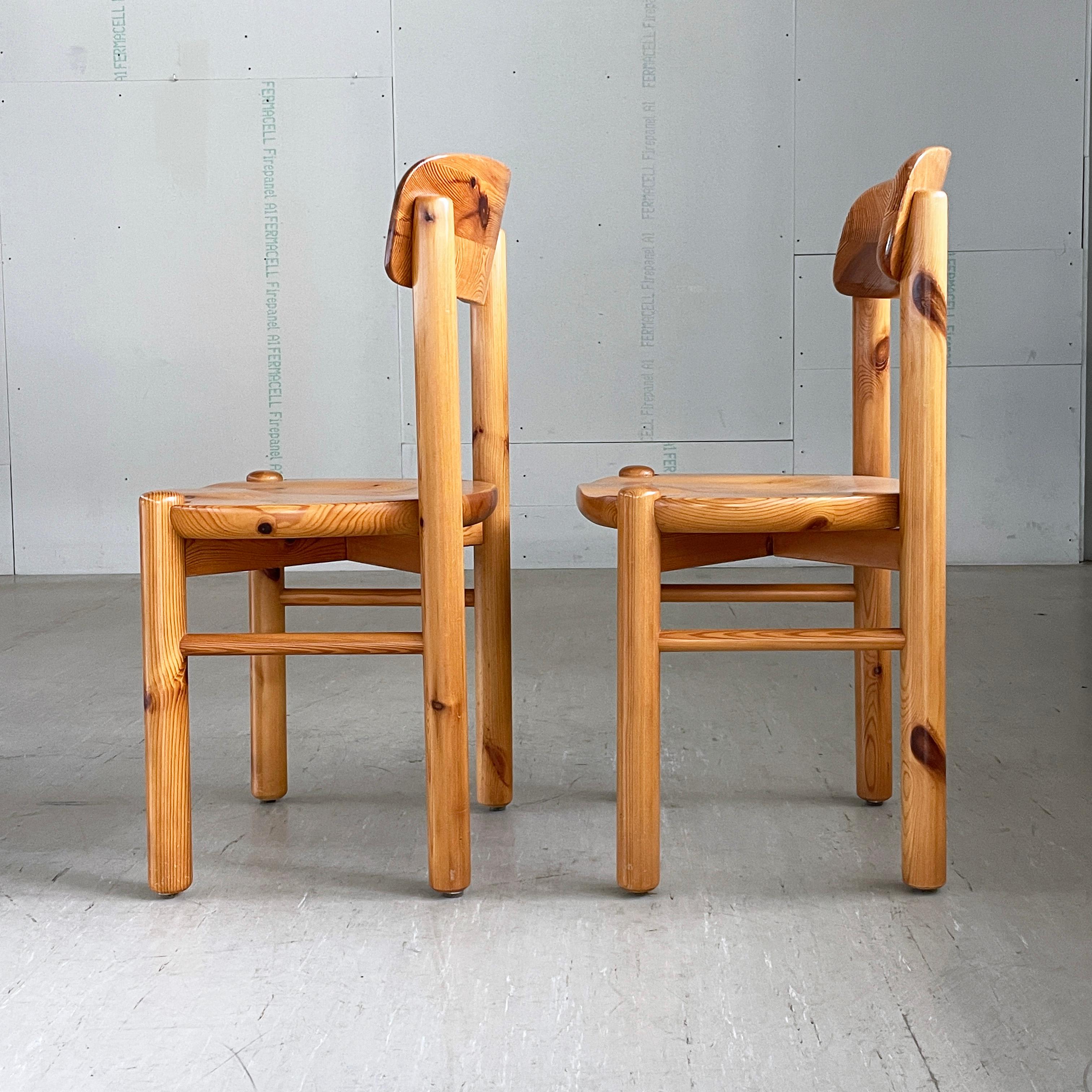 Pair of 1970's Rainer Daumiller solid pinewoo dining chairs, Denmark For Sale 12