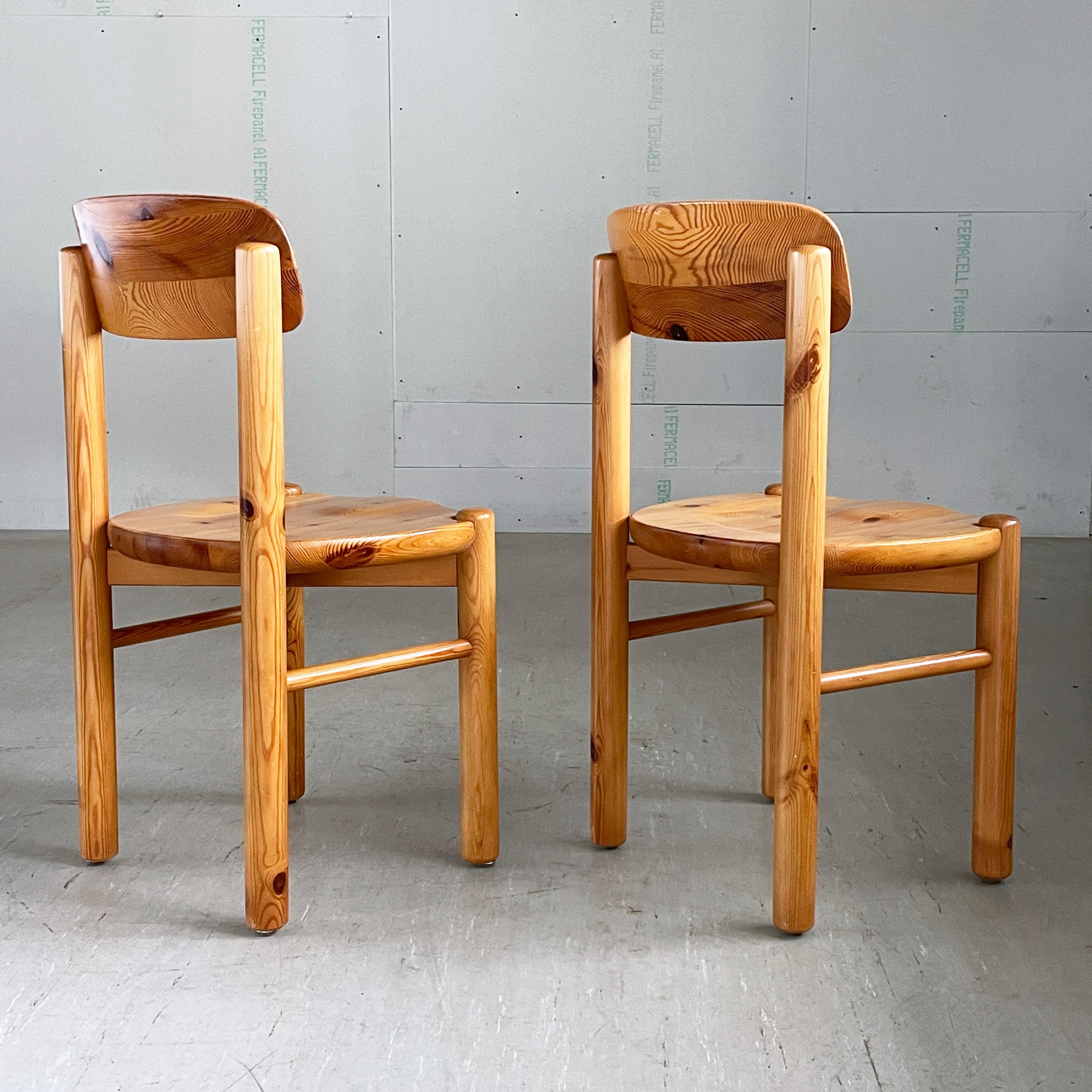 Danish Pair of 1970's Rainer Daumiller solid pinewoo dining chairs, Denmark For Sale