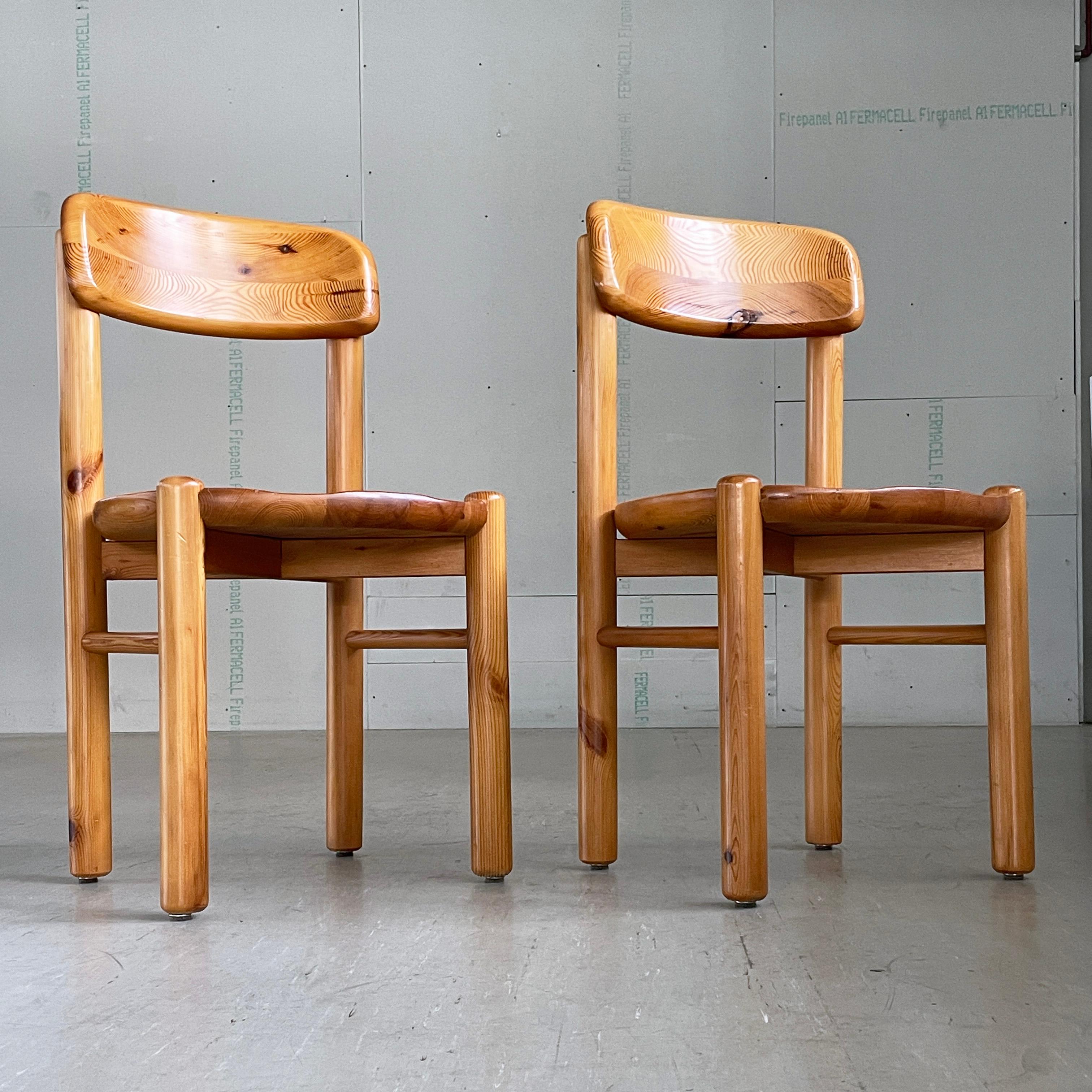 Pair of 1970's Rainer Daumiller solid pinewoo dining chairs, Denmark For Sale 2