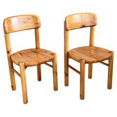 Pair of 1970's Rainer Daumiller solid pinewoo dining chairs, Denmark