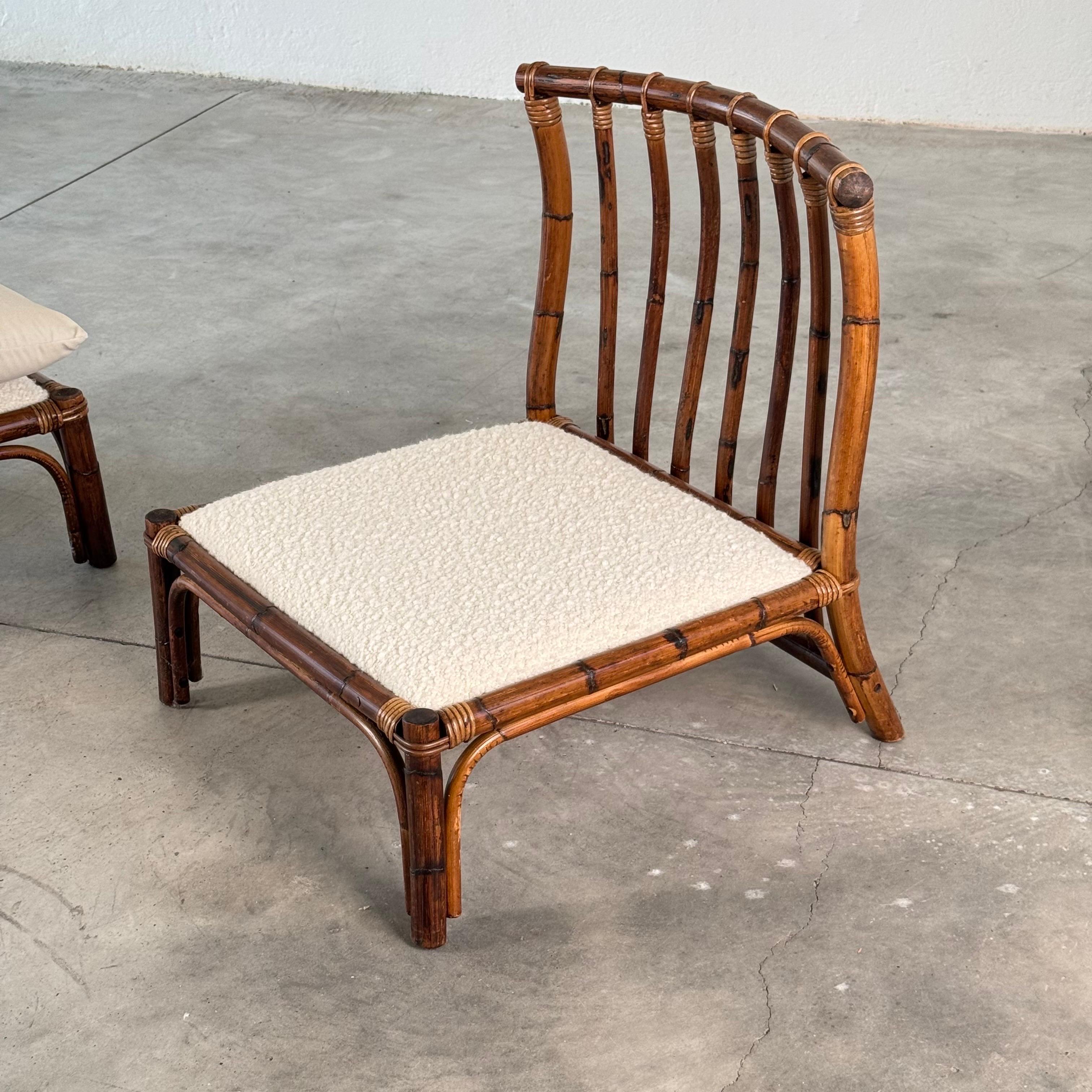 Coppia di sedie da salotto in rattan degli anni '70 di Alberto Smania, reimmaginate da FORME in vendita 2