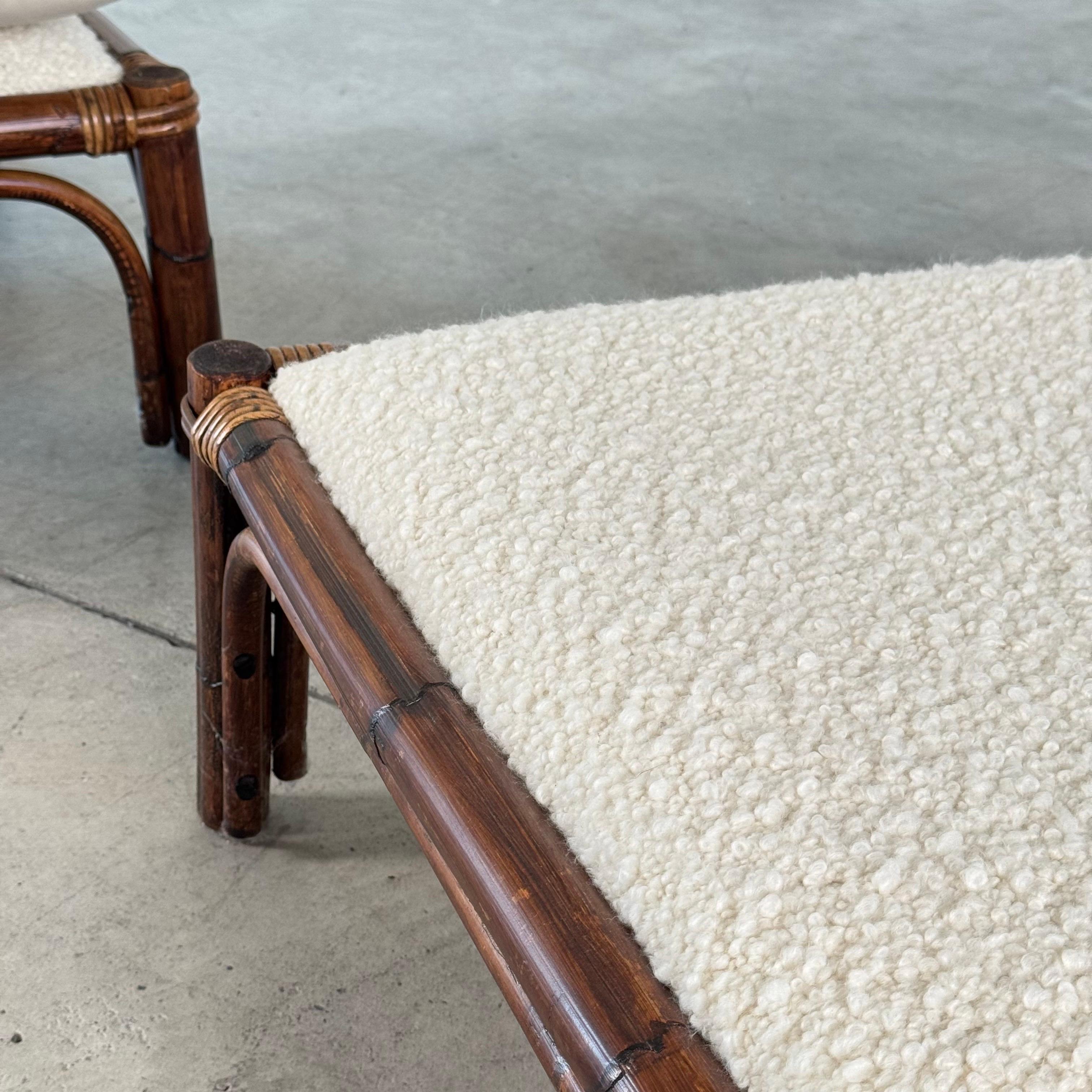 Coppia di sedie da salotto in rattan degli anni '70 di Alberto Smania, reimmaginate da FORME in vendita 4