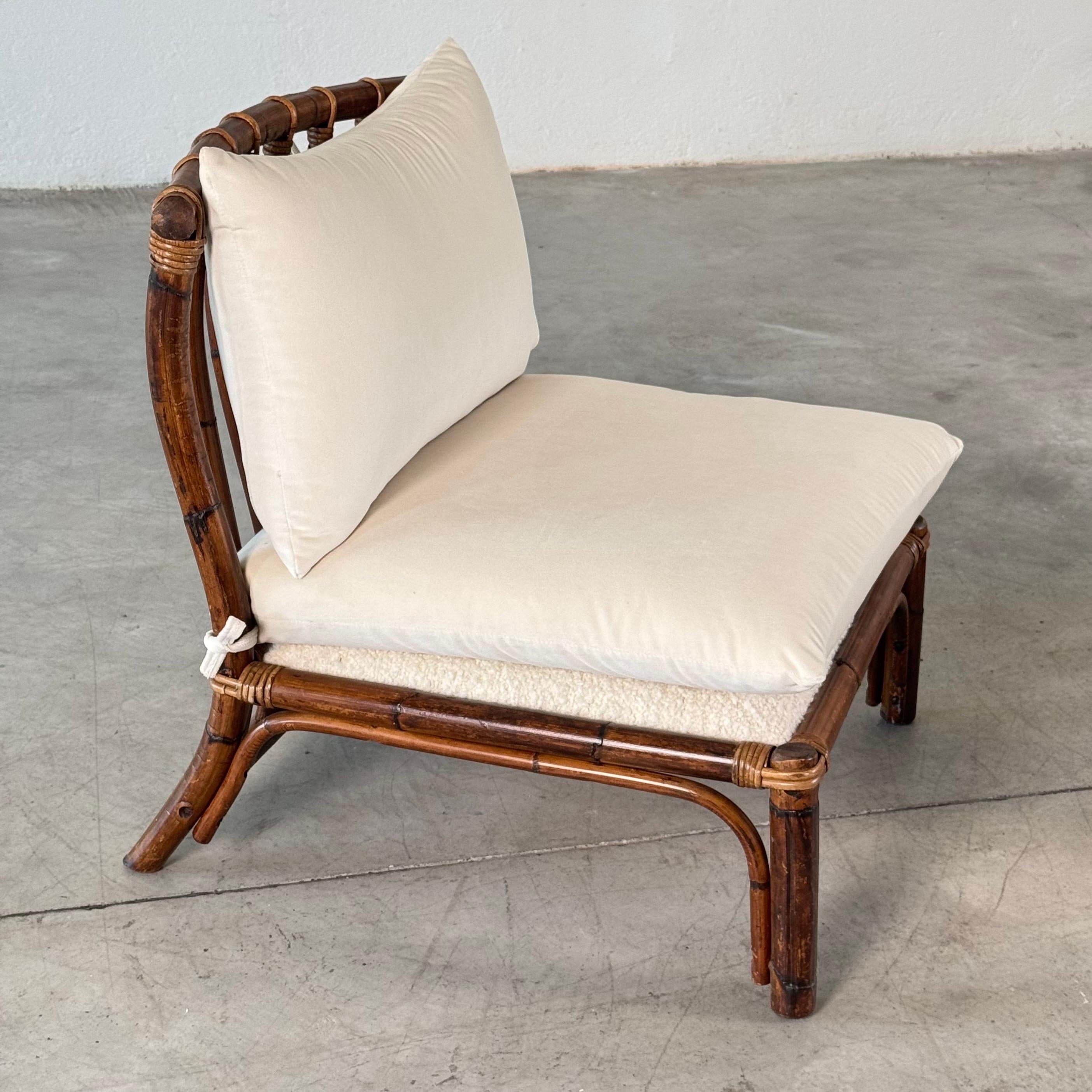 Fatto a mano Coppia di sedie da salotto in rattan degli anni '70 di Alberto Smania, reimmaginate da FORME in vendita