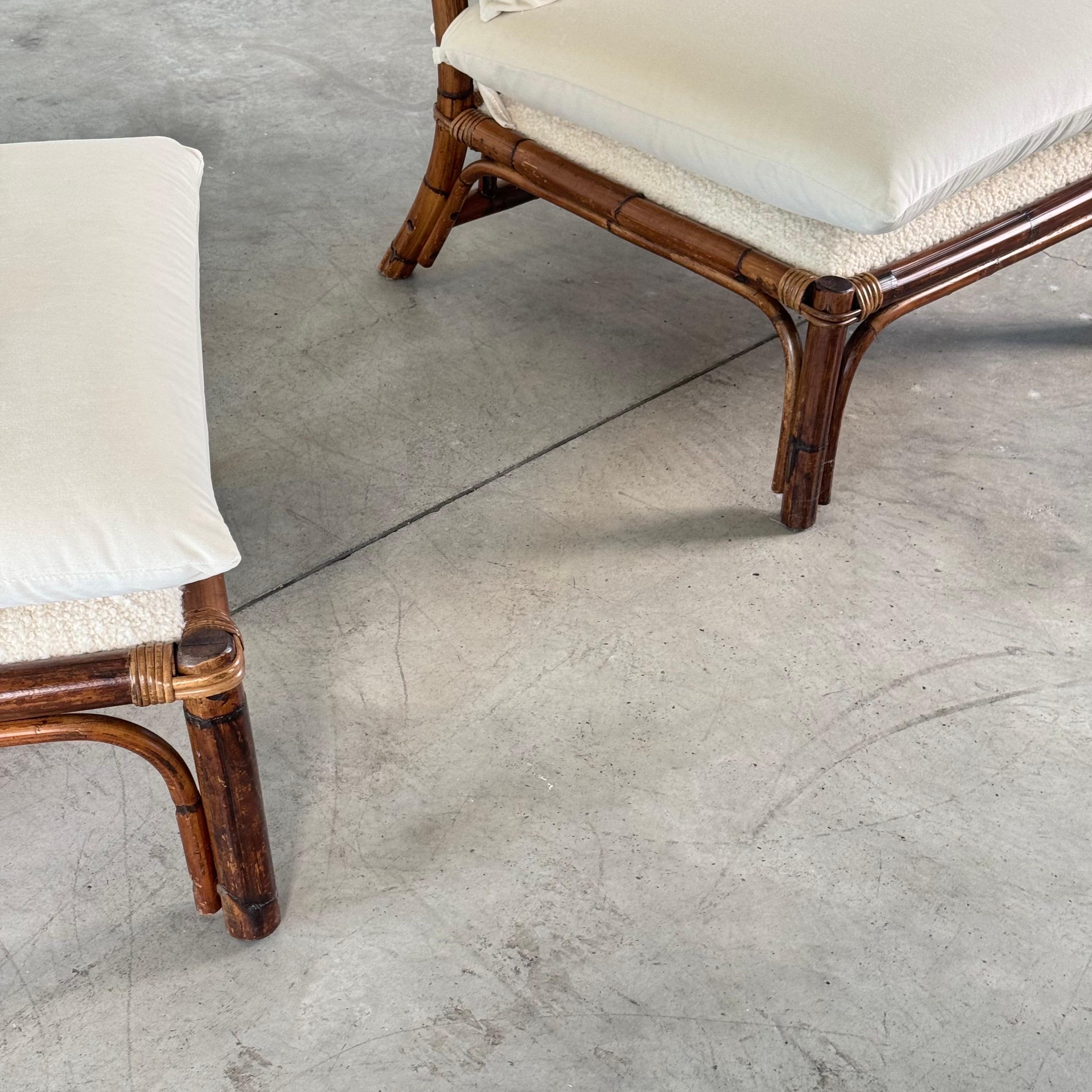 Coppia di sedie da salotto in rattan degli anni '70 di Alberto Smania, reimmaginate da FORME In condizioni buone in vendita a Bagnolo Mella, Brescia