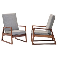 Pair of 1970s Restored Mid Century Modern Rosewood Lounge Chairs