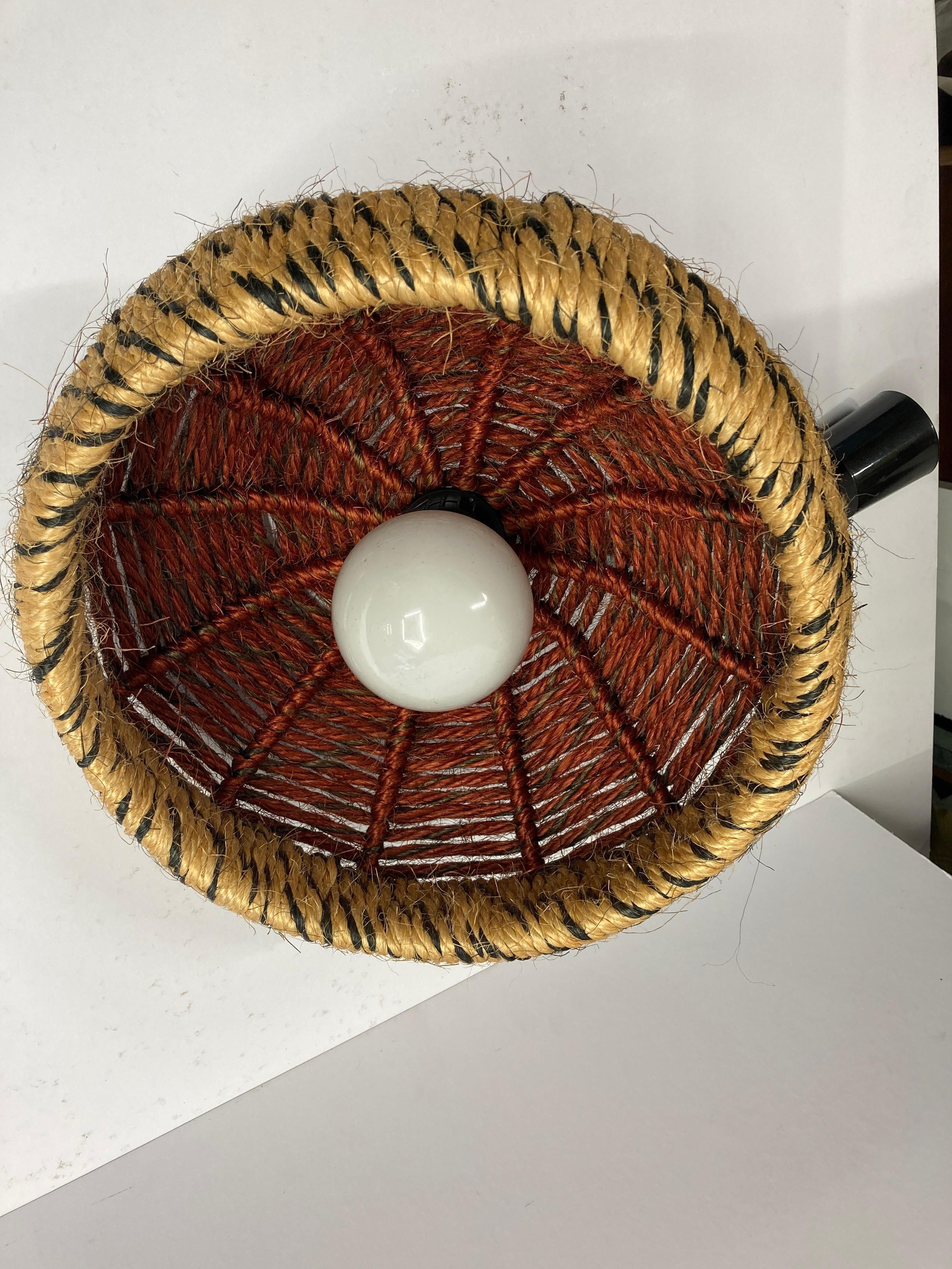 Pair of 1970's Rope pendant light For Sale 2