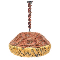 Retro Pair of 1970's Rope pendant light