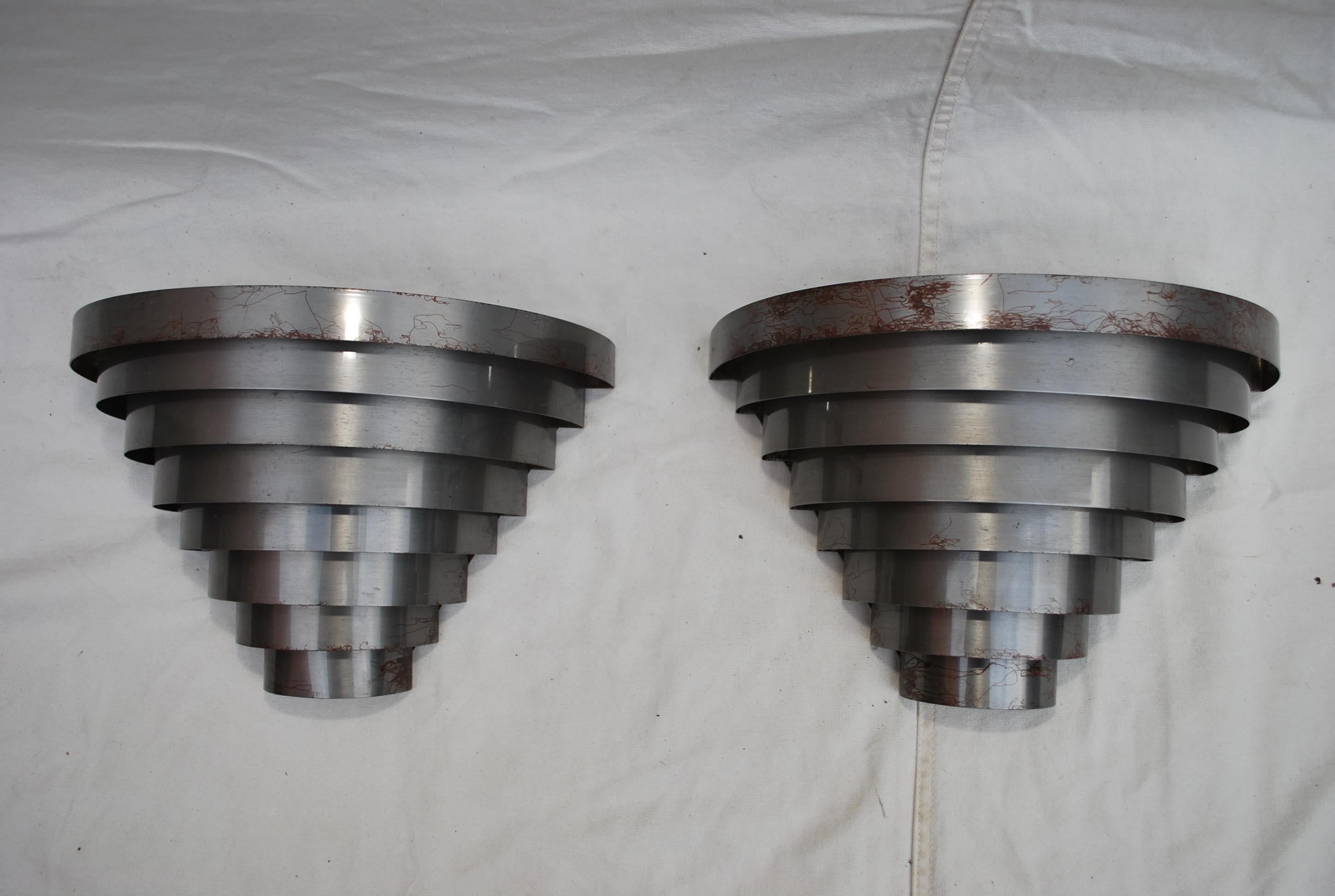 Pair of 1970s Sconces Deco Style For Sale 4