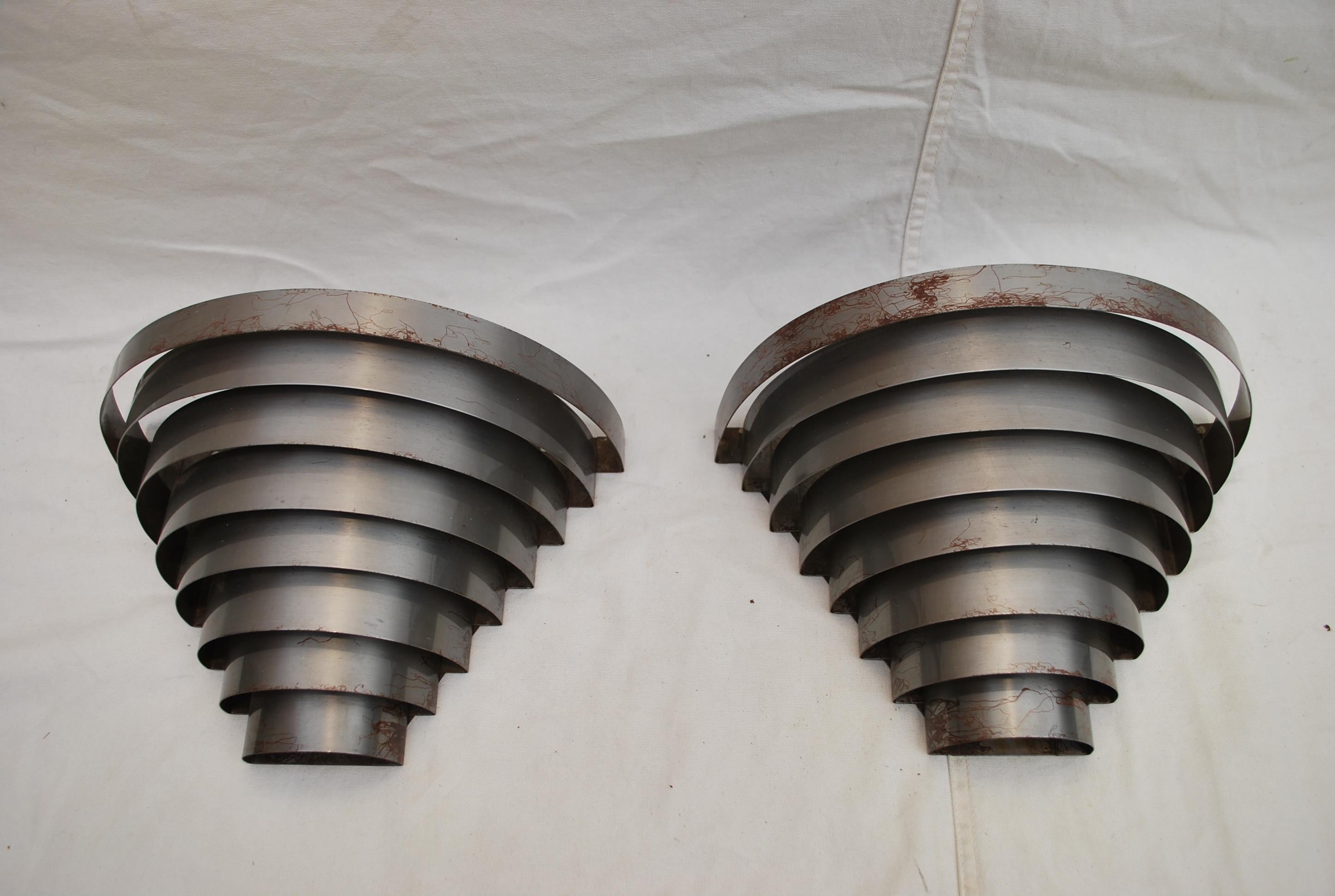 Mid-Century Modern Pair of 1970s Sconces Deco Style For Sale