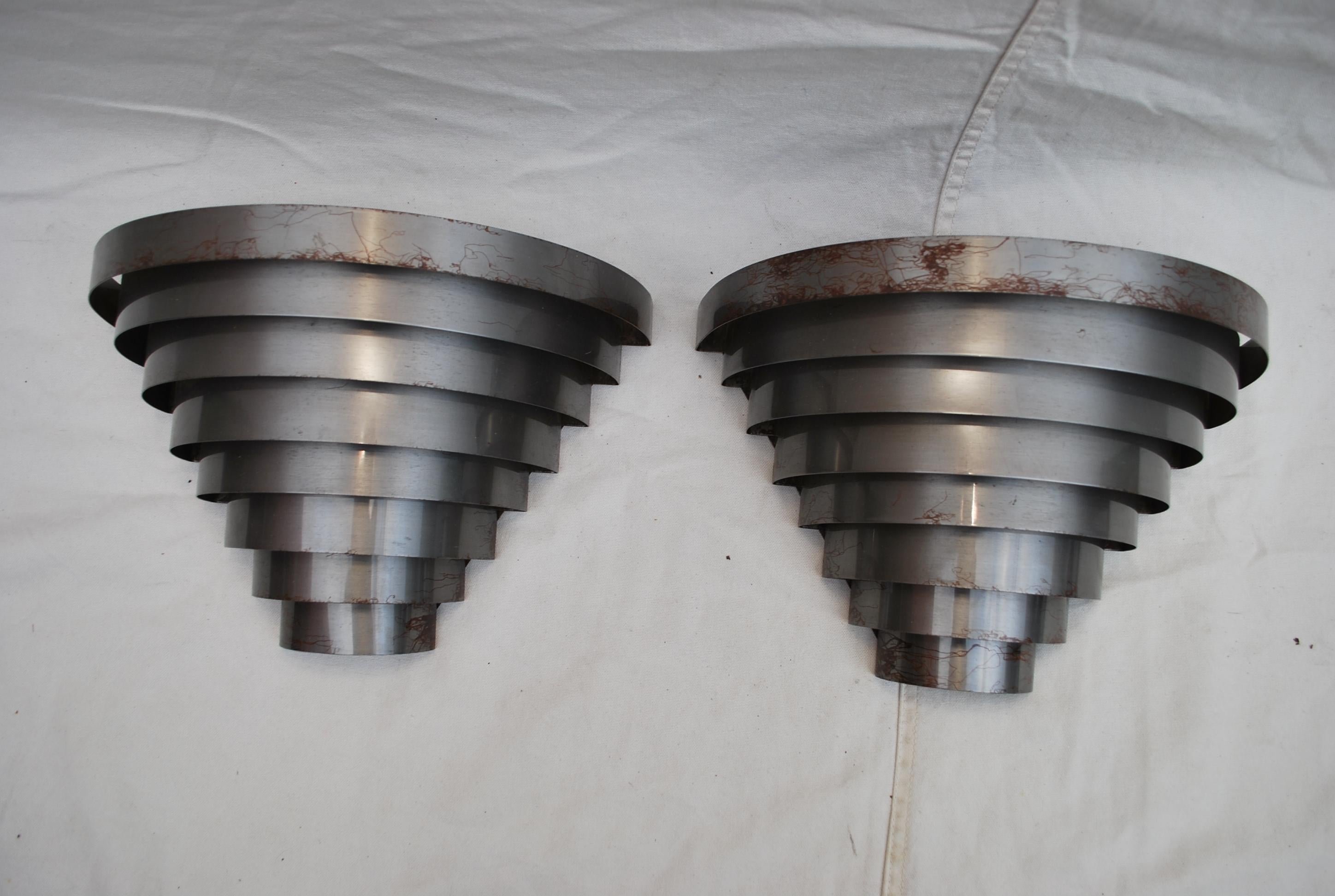 Pair of 1970s Sconces Deco Style For Sale 1