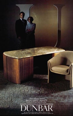 Pair of 1970s Sculptural Dunbar Chairs in Ivory Bouclé