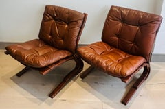 Paire de chaises longues en hêtre courbé "Skyline" des années 1970 par Einar Hove pour Hove Møbler