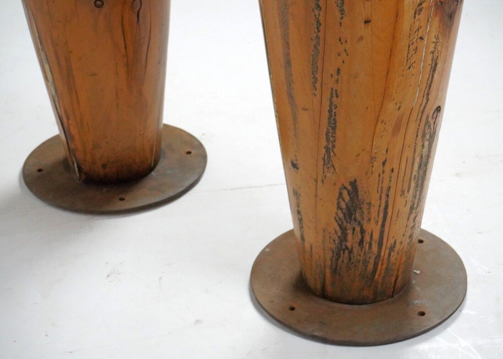 Pair Of 1970s Solid Birch Cone Tables 6