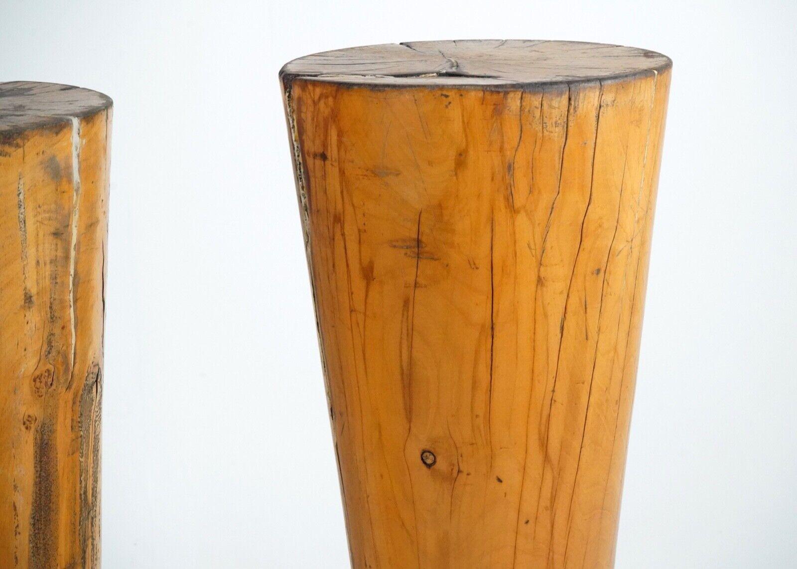 Pair Of 1970s Solid Birch Cone Tables 8