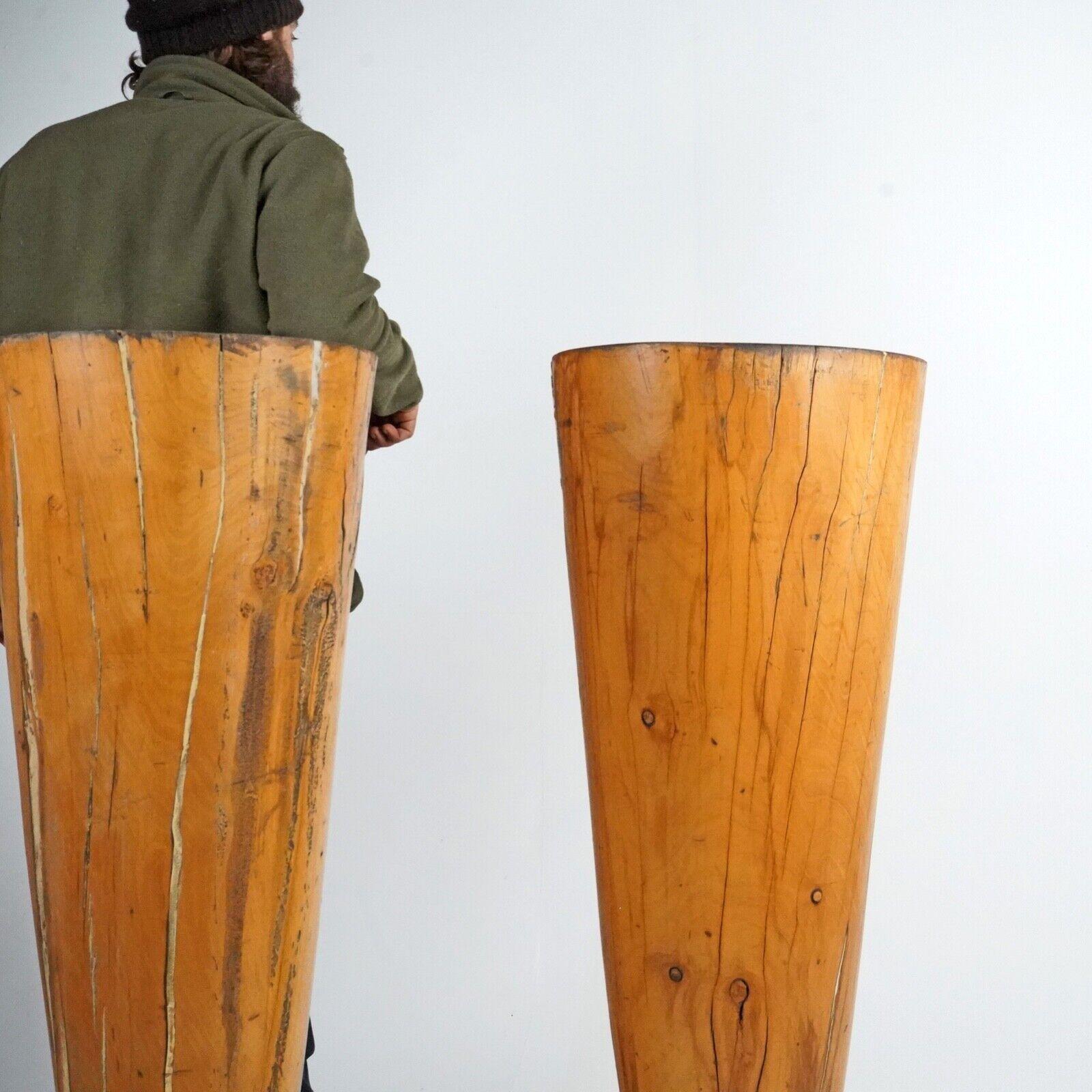 Pair Of 1970s Solid Birch Cone Tables 10