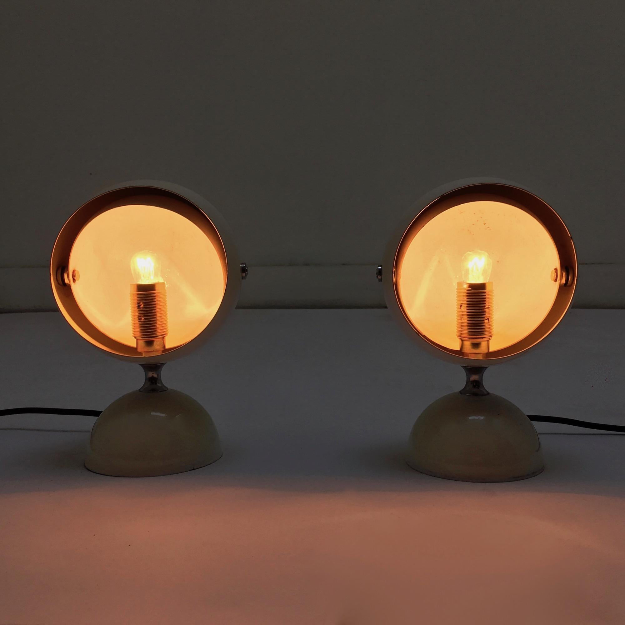 Pair of 1970s Space Age Eye Ball Lamp In Good Condition In Saint Ouen, FR