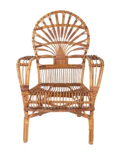 Pair of 1970s Spanish Bamboo Armchairs