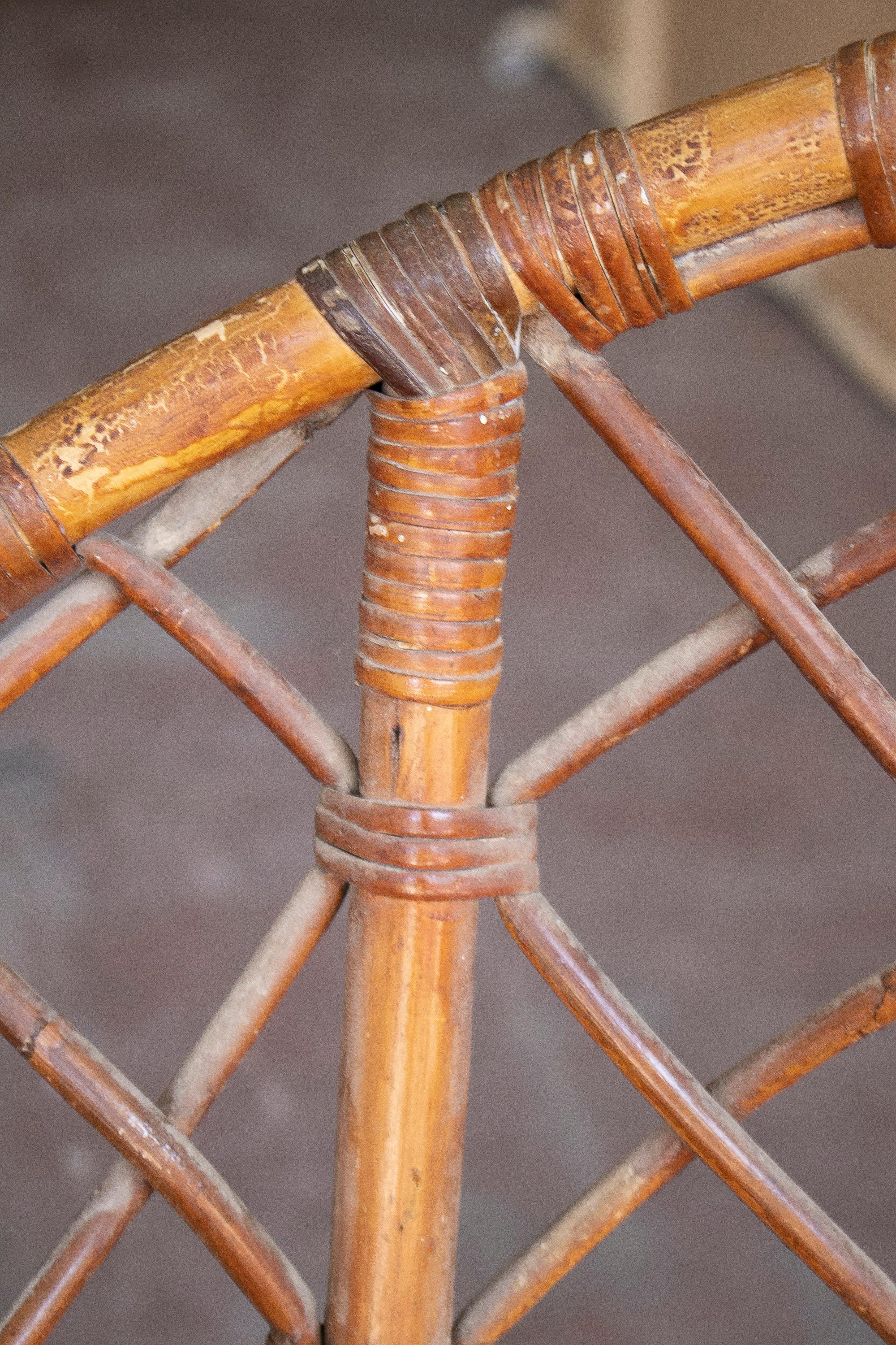 Pair of 1970s Spanish Bamboo Garden Armchairs For Sale 4