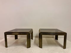 Ein Paar Beistelltische aus Stahl und Messing aus den 1970er Jahren