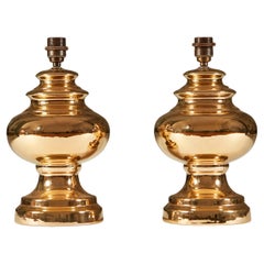 Pair of 1970s Swedish Gold Table Lamps