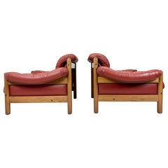 Used Pair of 1970’s Swedish Leather Lounge Chairs