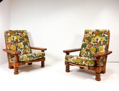 Pair of 1970s Swedish Pine "Tälja" Lounge Chairs by Sven and Christian Larsson