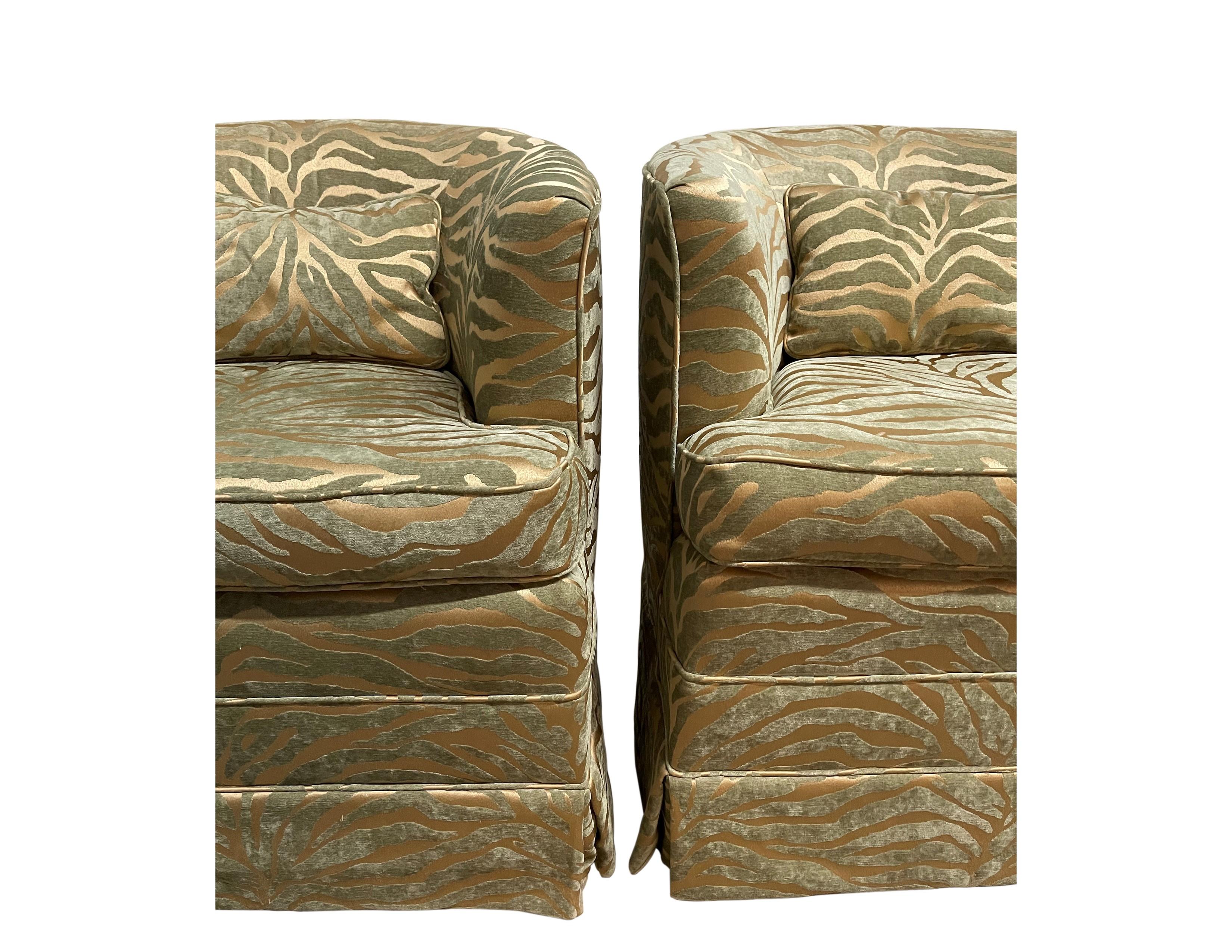 Pair of 1970's Swivel Barrel Back Chairs, Milo Baughman Style For Sale 1