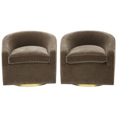 Pair of Swivel Club Chairs