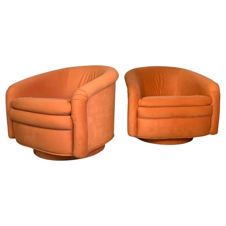 Pair of 1970's Swivel Lounge Chairs at 1stDibs