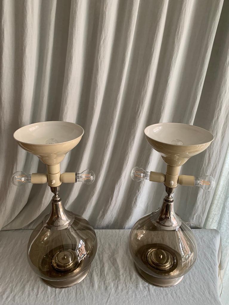French Pair of 1970s Table Lamps