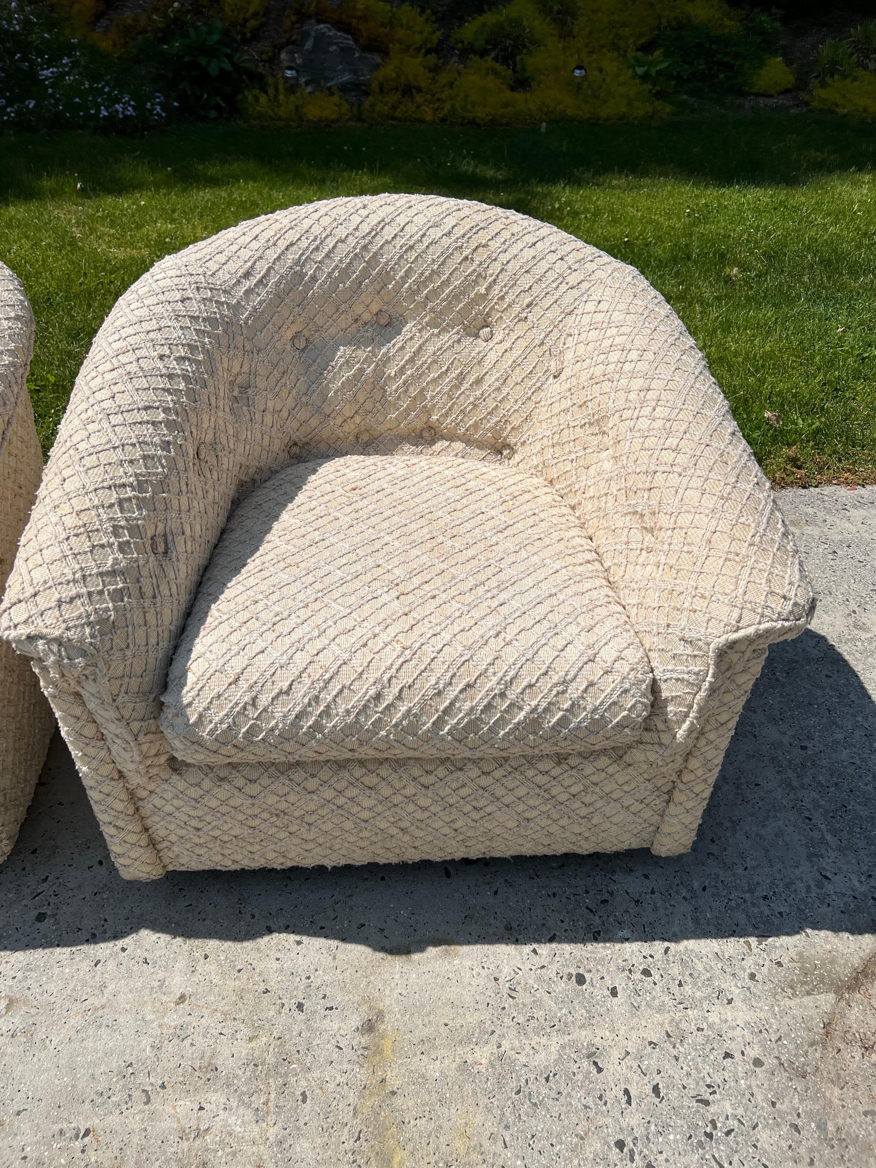 Pair of 1970s Textured Swivel Chairs 7