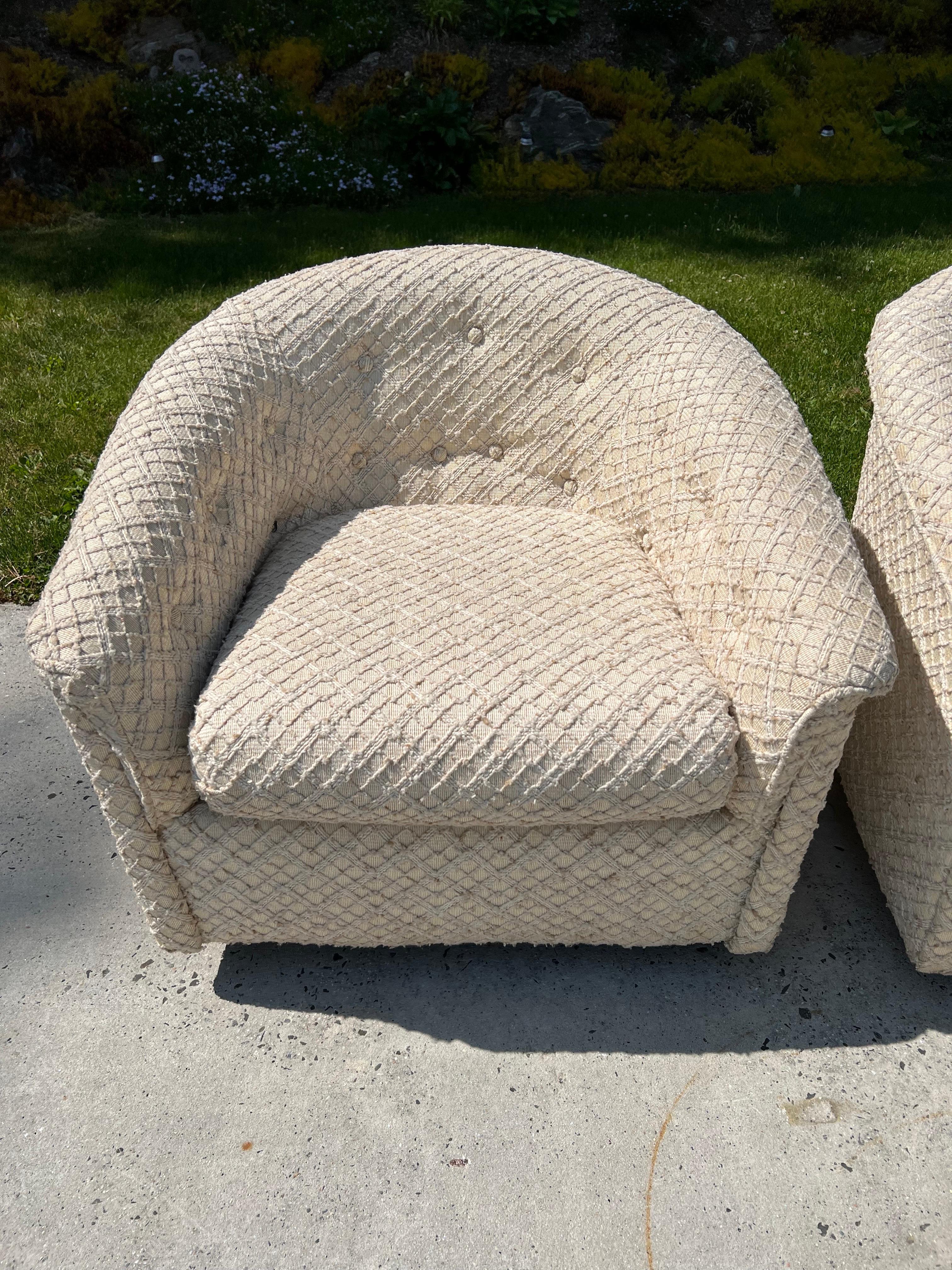 Pair of 1970s Textured Swivel Chairs 8