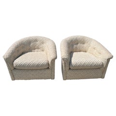 Vintage Pair of 1970s Textured Swivel Chairs