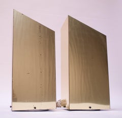 Pair of 1970s Trapezoidal Brass Table Lamps by George Kovacs