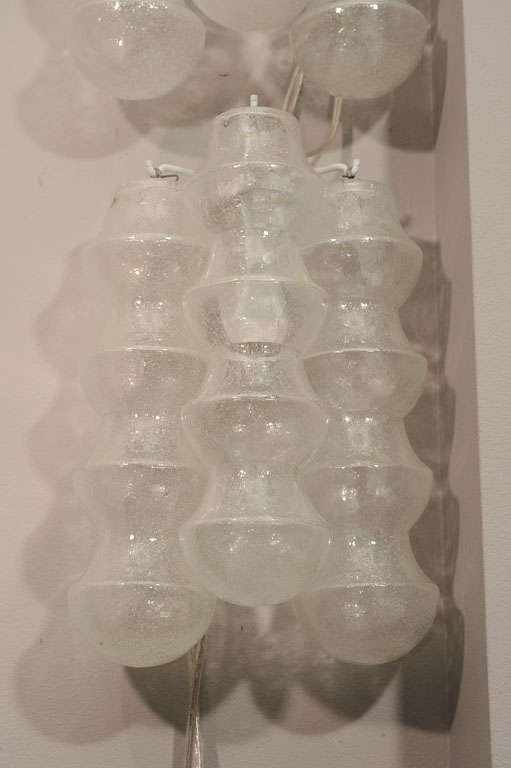 Mid-Century Modern Pair of 1970s Venini Translucent Bubble Glass Sconces