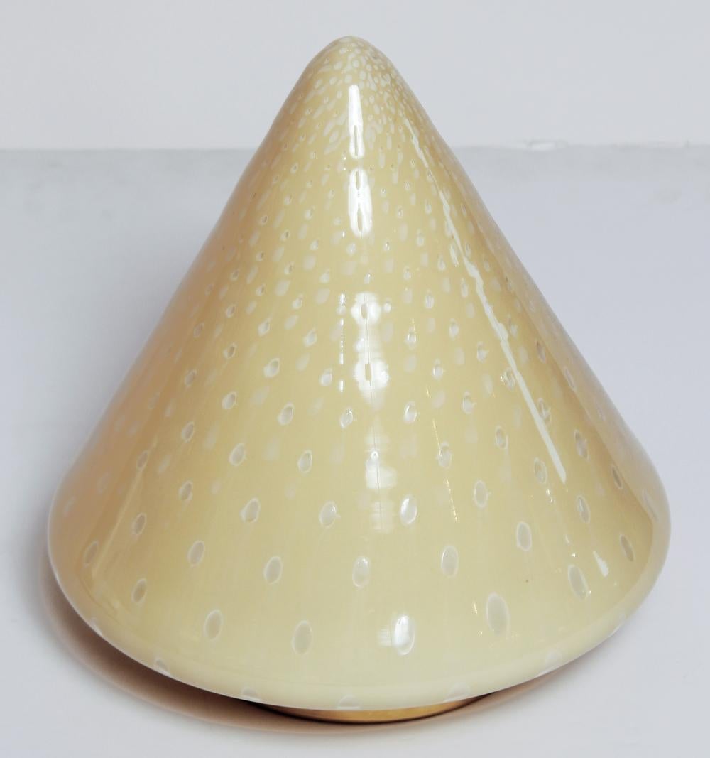 Modern Pair of 1970's Vetri Murano Cone Shaped Table Lamps For Sale