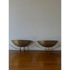 Pair of 1970's Vintage Brass Wall Sconces