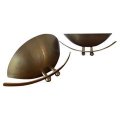 Paar 1970's Vintage Messing Wandleuchter