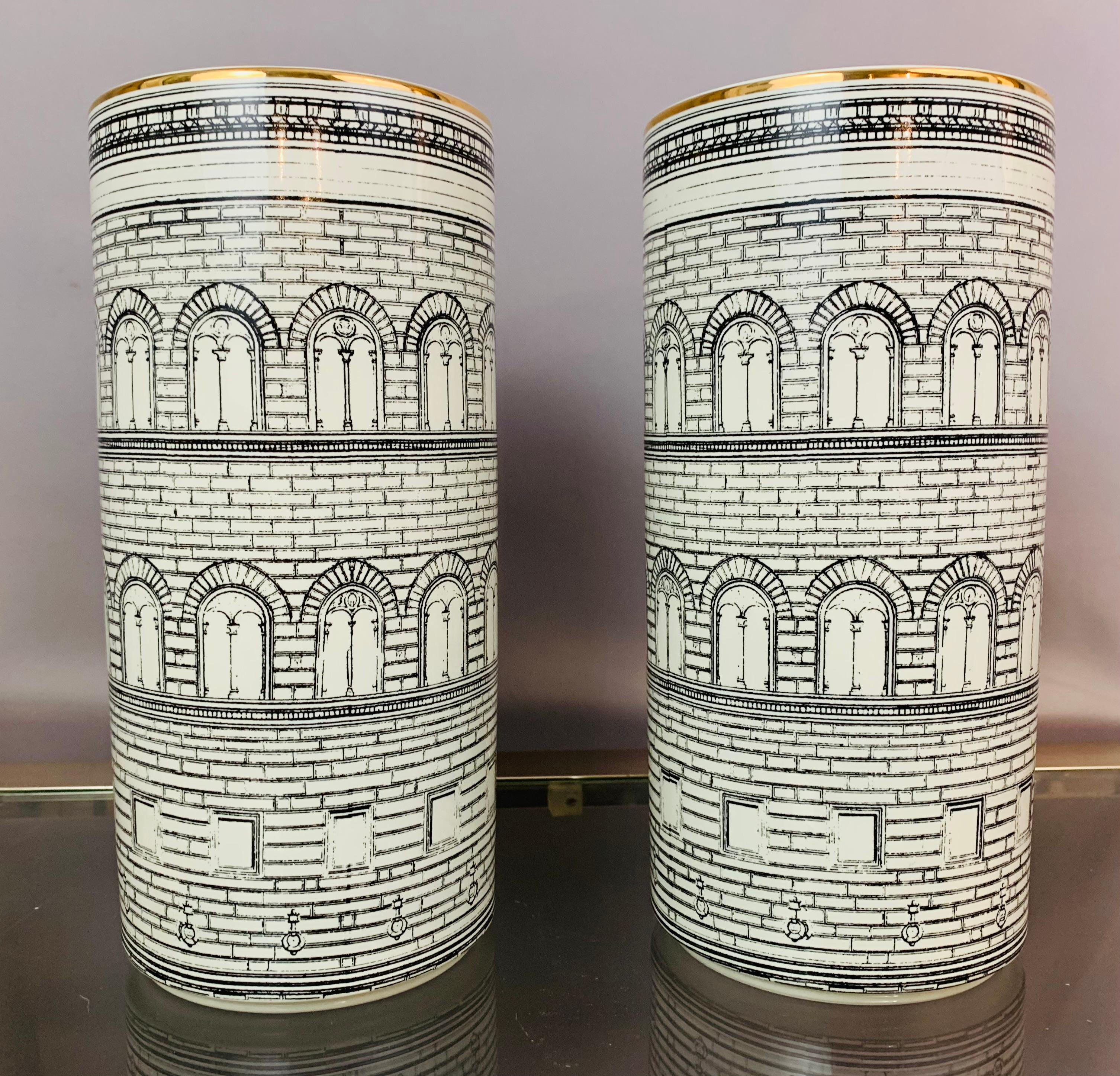 A wonderful pair of 1970s Fornasetti style 