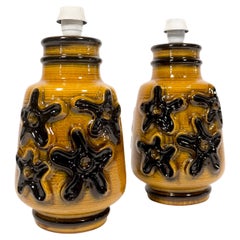 Coppia di lampade da tavolo Carstens in ceramica della Germania Occidentale, vintage, degli anni '70.