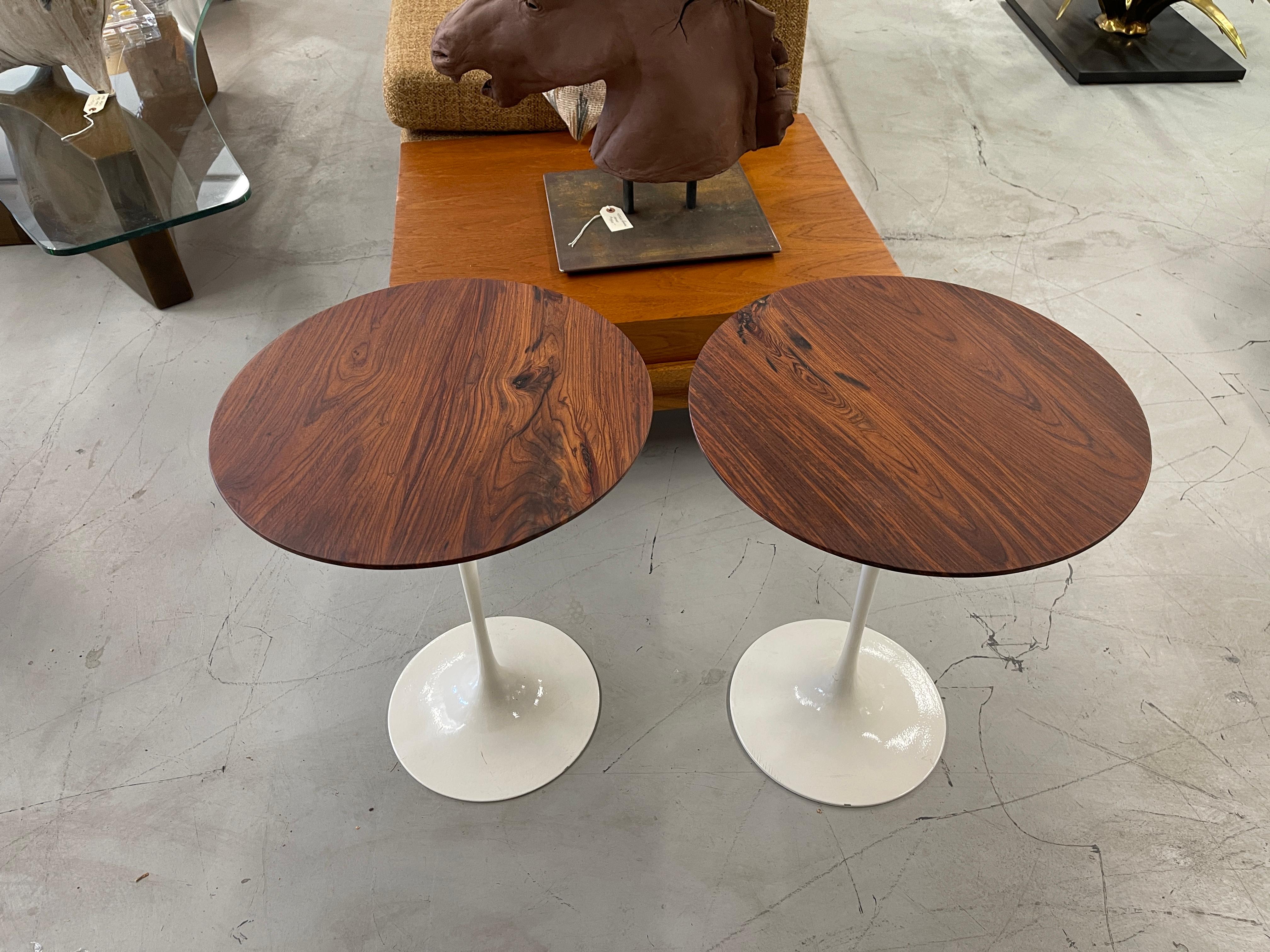 Pair of 1970’s Rosewood Knoll Saarinen Tulip Tables For Sale 3