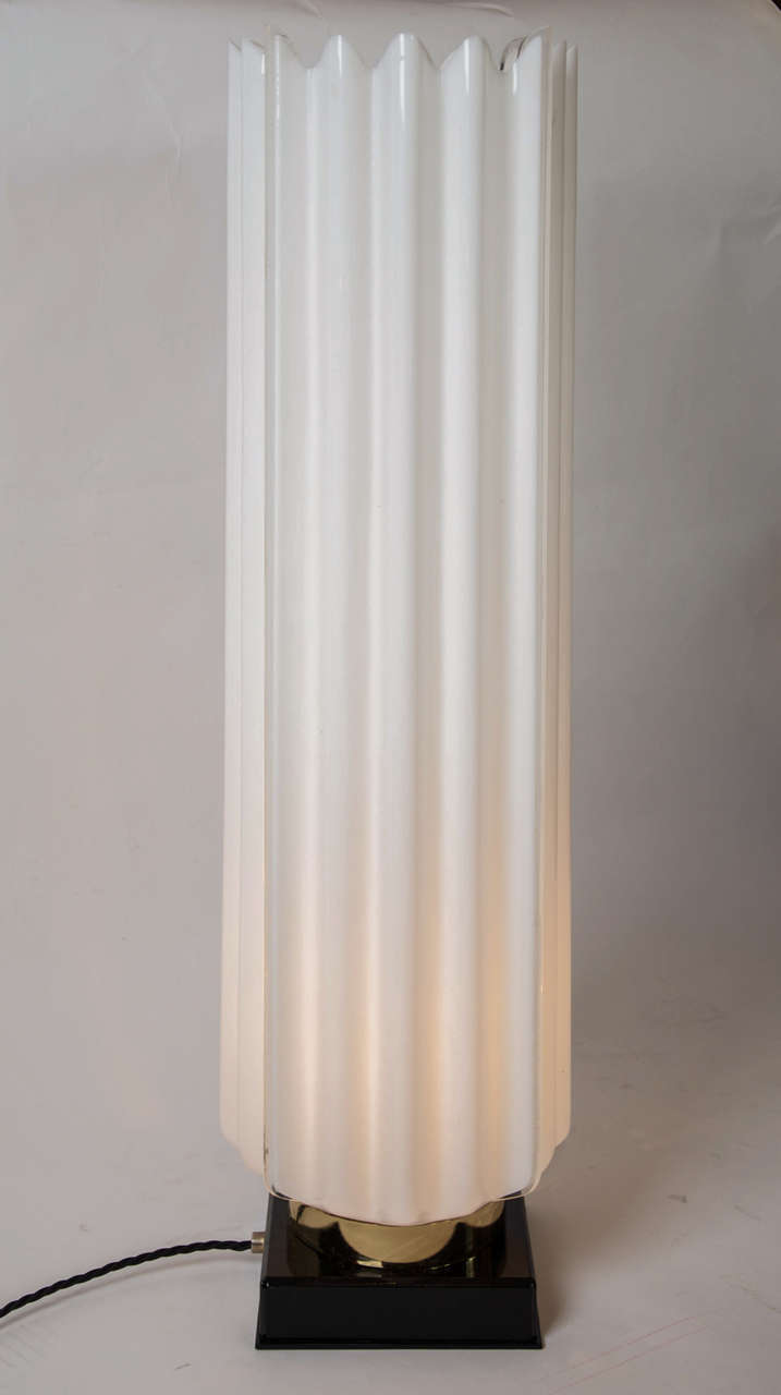 Canadian Pair of 1970s White Acrylic Lamps by Rougier