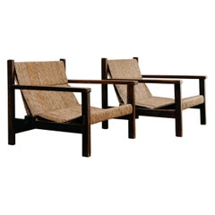 Pair of 1970's Wicker Lounge Chairs